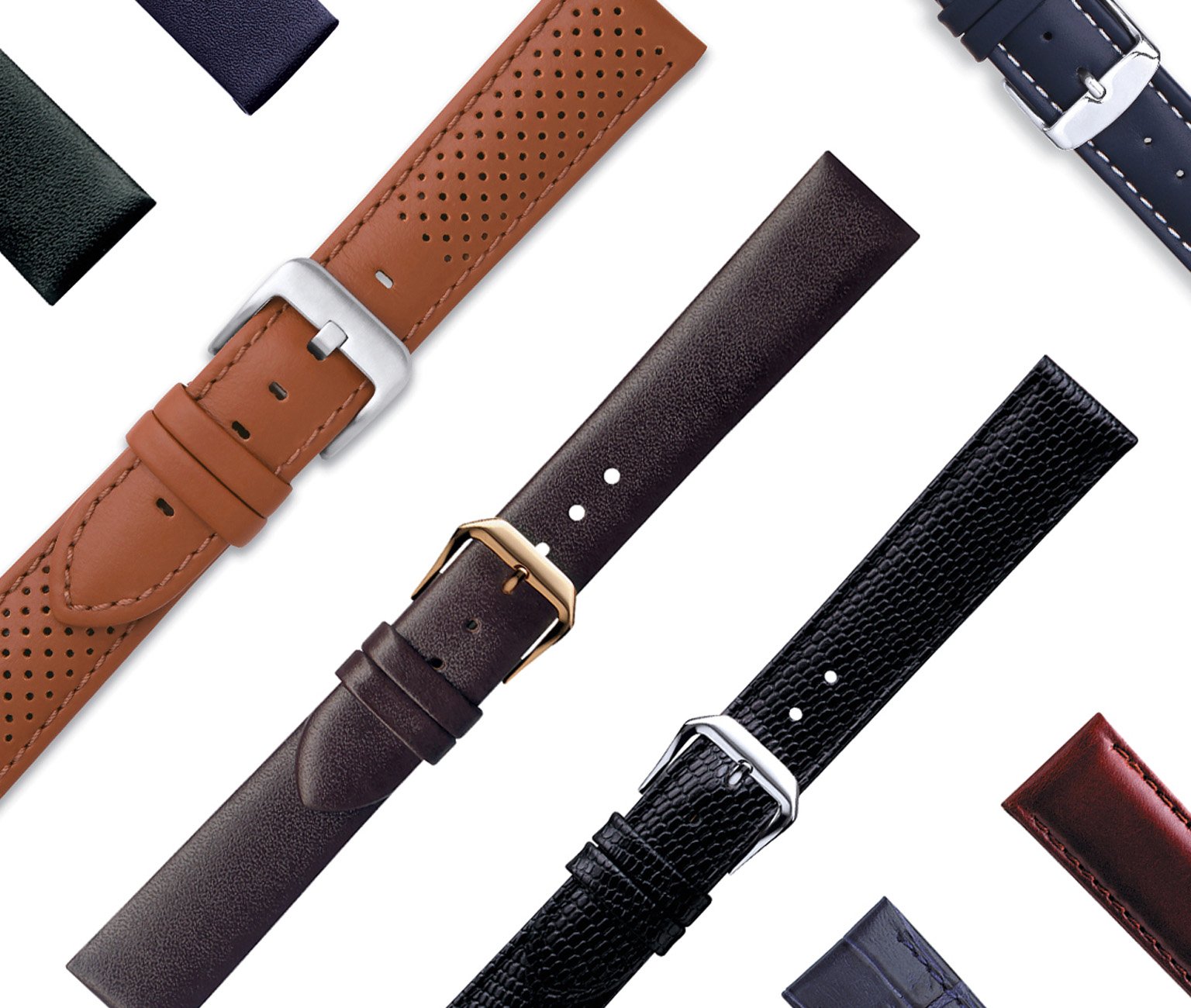 Leather watch strap  CLASSIC SMOOTH CHOCOLATE BROWN (tone-on-tone)