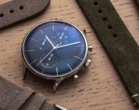 Stich Detail Italian Suede Leather Watch Strap