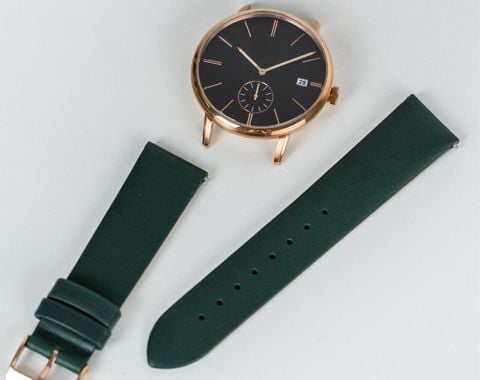 Padded Smooth Italian Leather Watch Strap