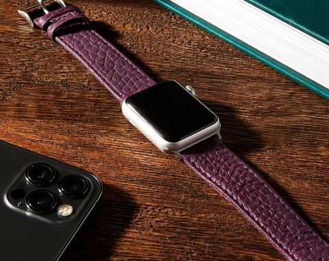 Italian Textured Leather Watch Strap for Apple Watch