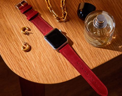 Italian Aniline Leather Watch Strap for Apple Watch