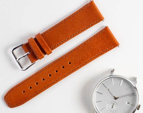 Slim Italian Saddle Leather Watch Strap