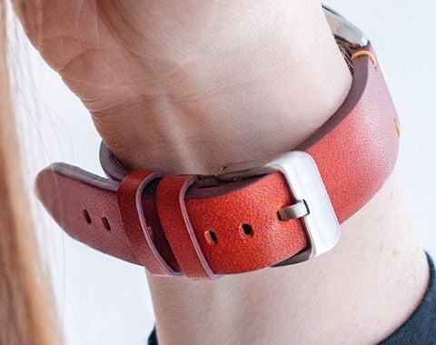 Smooth Italian Leather Two Stitch Watch Strap