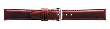 Brown saddle leather watch strap with silver buckle
