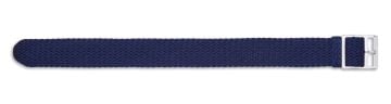 Blue perlon watch strap with silver buckle