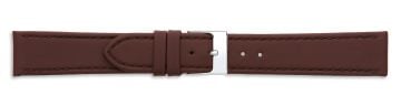 Brown leather watch strap with silver buckle