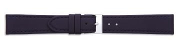 Blue leather watch strap with silver buckle