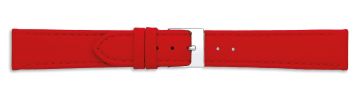 Red leather watch strap with silver buckle