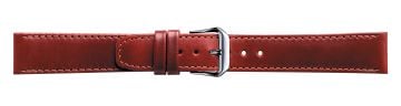 Tan leather watch strap with silver buckle
