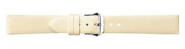 Cream leather watch strap with silver buckle