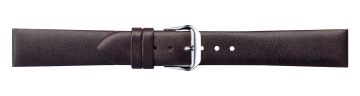 Brown leather watch strap with silver buckle