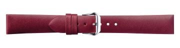Red leather watch strap with silver buckle