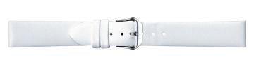 White leather watch strap with silver buckle