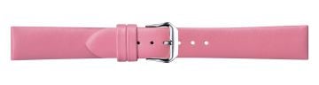 Pink leather watch strap with silver buckle