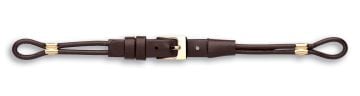 Brown cocktail watch strap with gold buckle