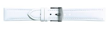 White leather watch strap with silver buckle