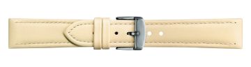 Cream leather watch strap with silver buckle
