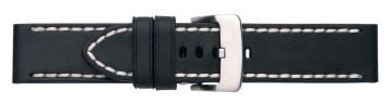 Thick Textured Leather Watch Strap with Heavy Stitching
