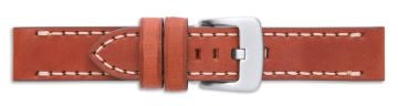 Thick Textured Leather Watch Strap with Heavy Stitching