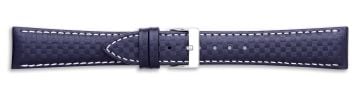 Blue carbon fibre print watch strap with silver buckle