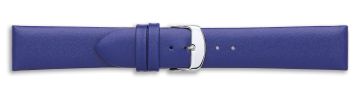 Blue leather watch strap with silver buckle