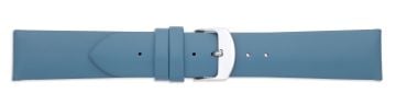 Blue leather watch strap with silver buckle