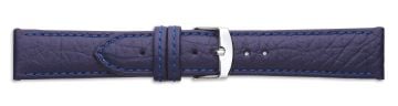 Blue camel print leather watch strap with silver buckle