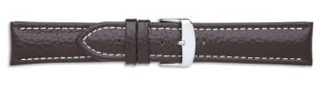 Padded Buffalo Print Leather Watch Strap with Stitching