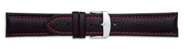 Padded Buffalo Print Leather Watch Strap with Stitching
