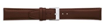 Brown leather watch strap with silver buckle