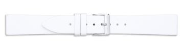 White vegan leather watch strap with silver buckle