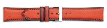 Contrast Painted Edge Smooth Italian Leather Watch Strap