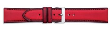 Contrast Painted Edge Smooth Italian Leather Watch Strap