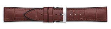 Silicone Lined Alligator Print Leather Watch Strap