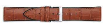 Silicone Lined Alligator Print Leather Watch Strap