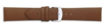 Brown leather watch strap with silver buckle