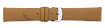 Tan leather watch strap with silver buckle