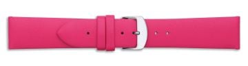 Pink leather watch strap with silver buckle