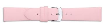 Pink leather watch strap with silver buckle