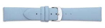 Blue leather watch strap with silver buckle