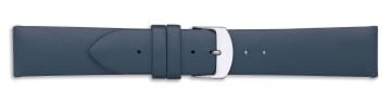 Blue leather watch strap with silver buckle