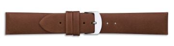 Brown leather watch strap with silver buckle