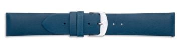 Blue leather watch strap with silver buckle