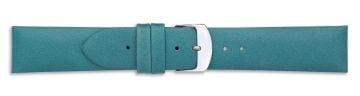 Turquoise leather watch strap with silver buckle