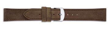 Brown aniline leather watch strap with silver buckle