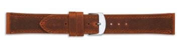 Tan aniline leather watch strap with silver buckle