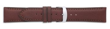 Brown leather watch strap with silver buckle