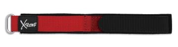 Red hook and loop watch strap