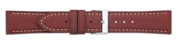 Burgundy Leather Watch Strap with Contrast Stitching