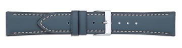 Blue Leather Watch Strap with Contrast Stitching